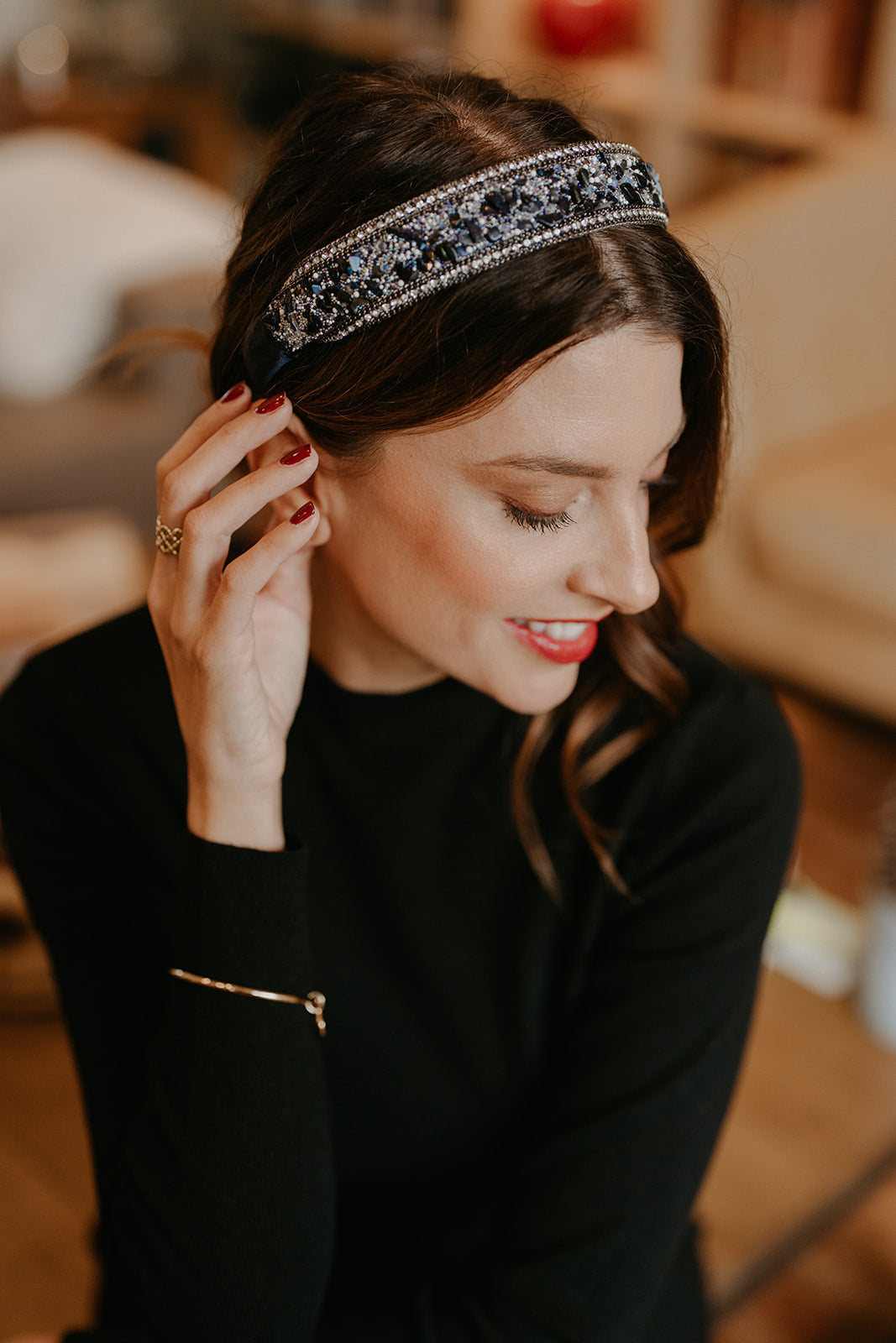 SERRE TETE STRASS BLEU