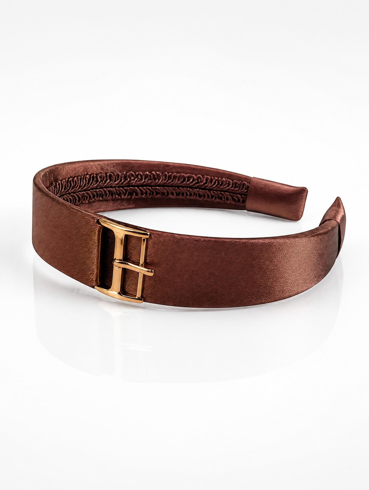 Serre-tête Eve marron glacé boucle de ceinture