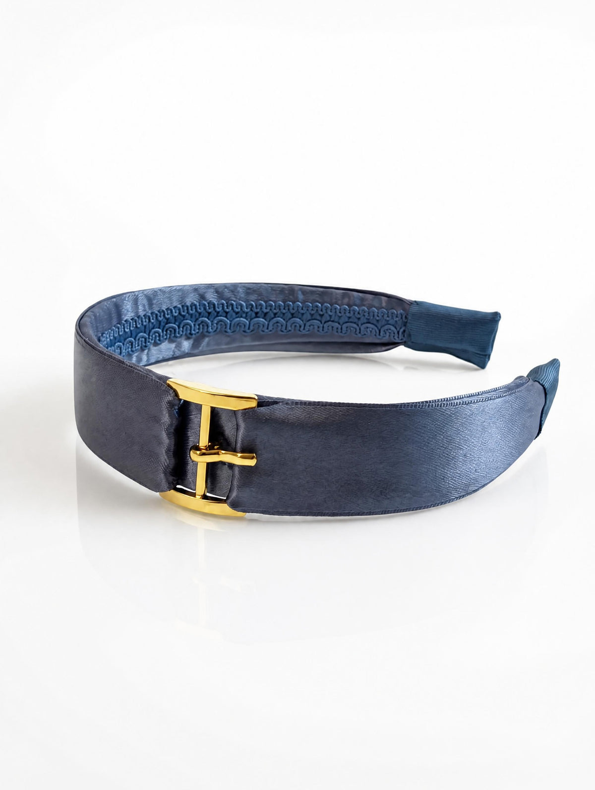 Serre-tête Eve bleu gris boucle de ceinture