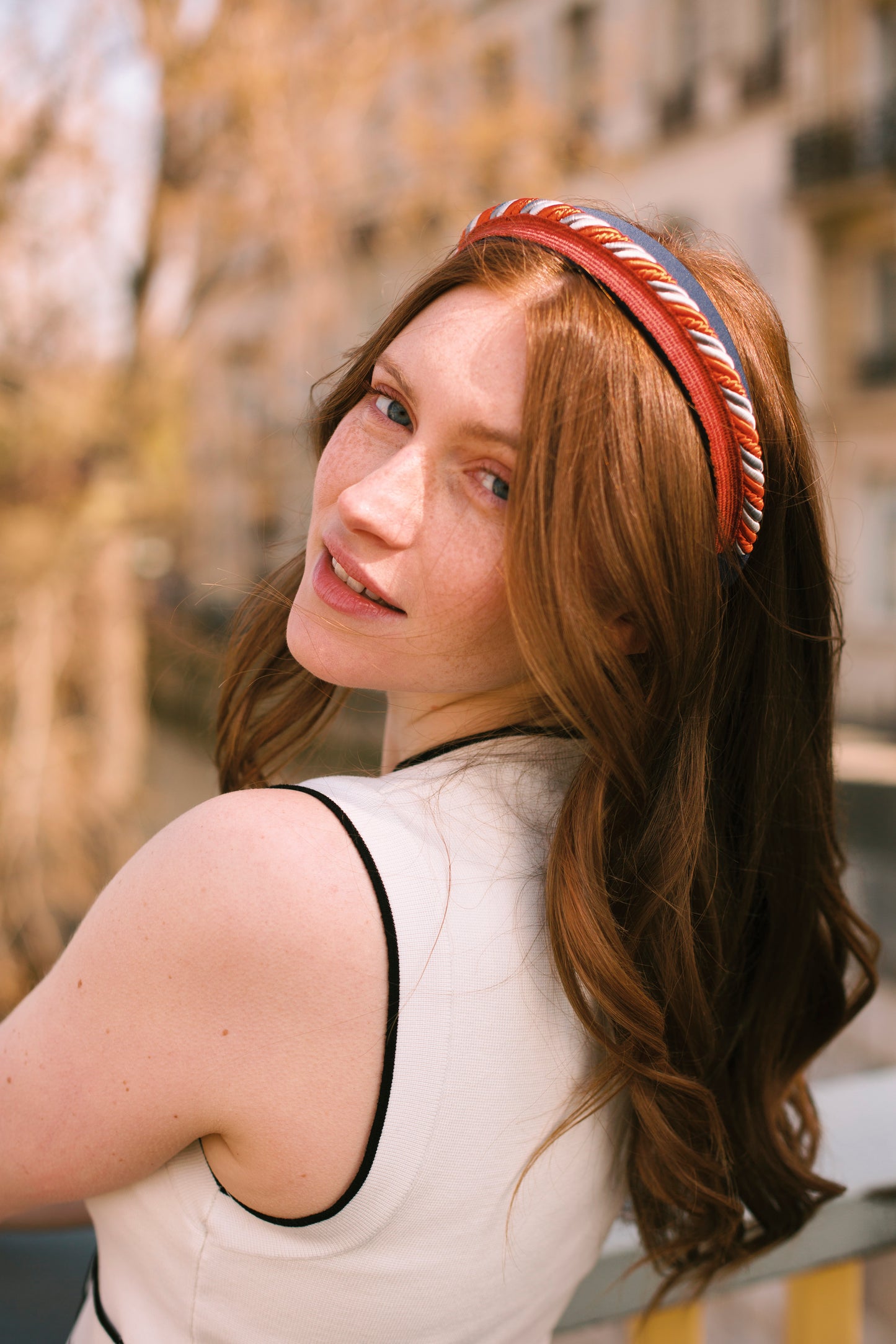 Serre-tête Paola bleu nuit - réversible