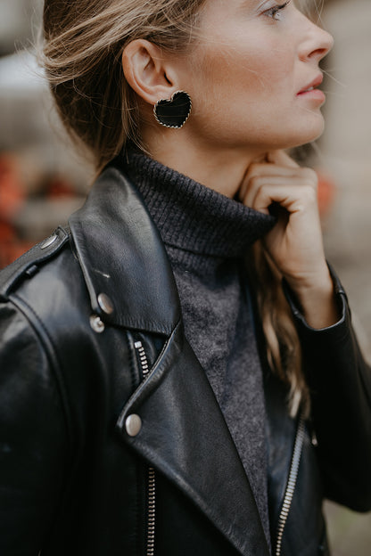 BOUCLES D'OREILLES BETHANY - NOIRES