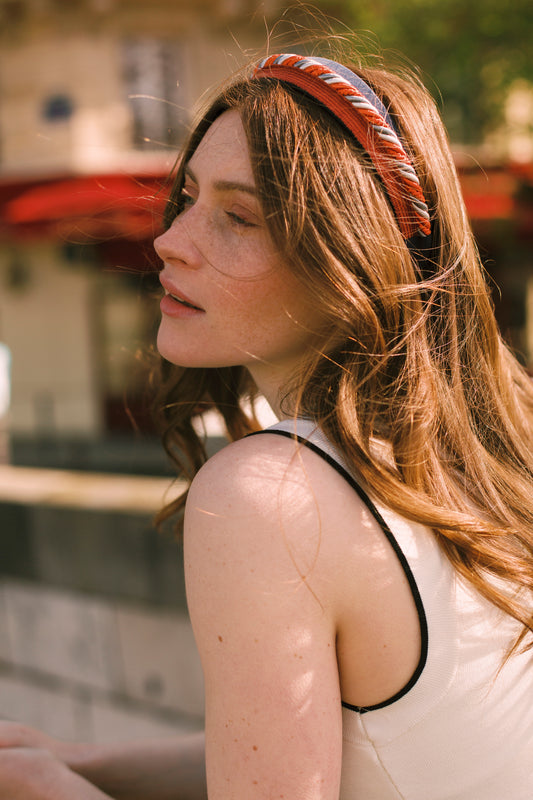 Serre-tête Paola bleu nuit - réversible